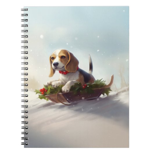 Beagle Kerstmis sneeuw winter Notitieboek (Voorkant)