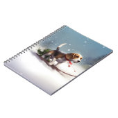 Beagle Kerstmis sneeuw winter Notitieboek (Linkerzijde)