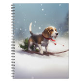 Beagle Kerstmis sneeuw winter Notitieboek (Voorkant)