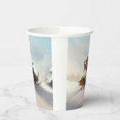 Beagle Kerstmis sneeuw winter Papieren Bekers (Links)