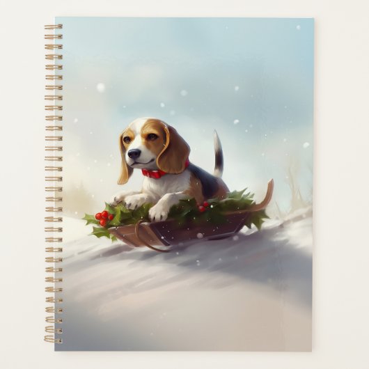 Beagle Kerstmis sneeuw winter Planner (Voorkant)