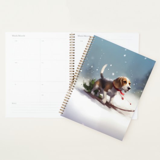 Beagle Kerstmis sneeuw winter Planner (Display)