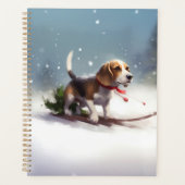 Beagle Kerstmis sneeuw winter Planner (Voorkant)