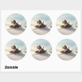 Beagle Kerstmis sneeuw winter Ronde Sticker (Vel)