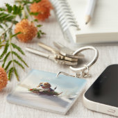 Beagle Kerstmis sneeuw winter Sleutelhanger (Voorkant Rechts)