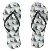 Beagle Kerstmis sneeuw winter Teenslippers (Voetbed)