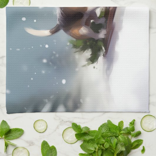 Beagle Kerstmis sneeuw winter Theedoek (Gevouwen)