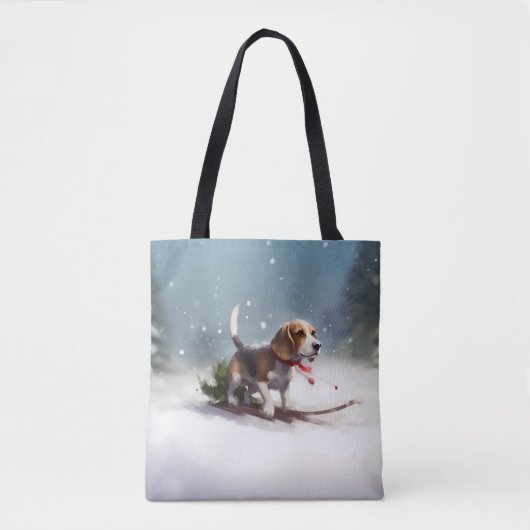 Beagle Kerstmis sneeuw winter Tote Bag (Voorkant)