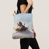 Beagle Kerstmis sneeuw winter Tote Bag (Dichtbij)