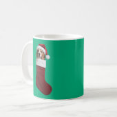 Beagle Kerstmis stoppen Koffiemok (Voorkant links)