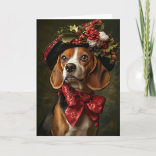 Beagle Kerstmis Victoriaanse Hond Feestdagen Kaart