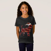 Beagle Kerstrode, gebufferde buffel-pyjama's T-shirt (Voorkant volledig)