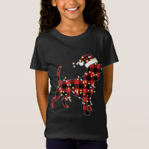 Beagle Kerstrode, gebufferde buffel-pyjama's T-shirt