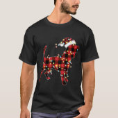 Beagle Kerstrode, gebufferde buffel-pyjama's T-shirt (Voorkant)
