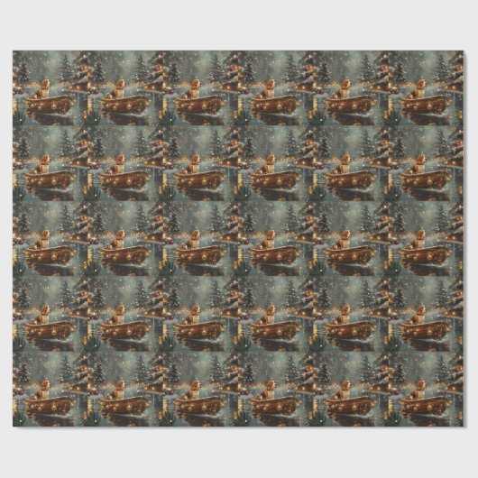 Beagle kerstvakantie cadeaupapier (Vlak)