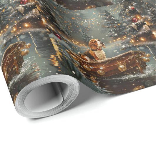 Beagle kerstvakantie cadeaupapier (Rol Hoek)