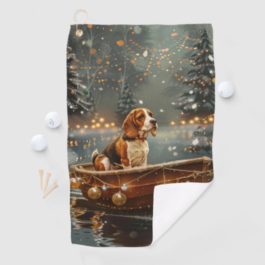 Beagle kerstvakantie golfhanddoek (Insitu)