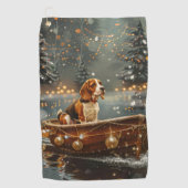 Beagle kerstvakantie golfhanddoek (Voorkant)