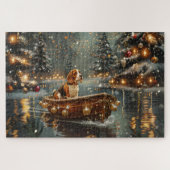Beagle kerstvakantie legpuzzel (Horizontaal)