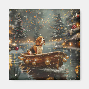 Beagle kerstvakantie magneet