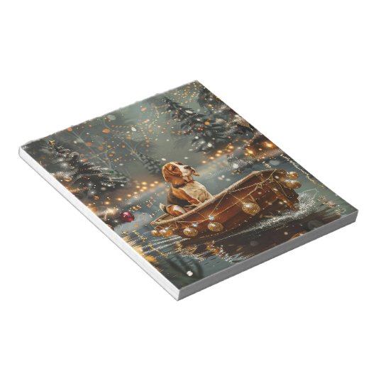 Beagle kerstvakantie notitieblok (Schuin)