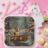 Beagle kerstvakantie papieren bordje (Feest)