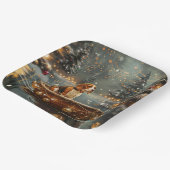 Beagle kerstvakantie papieren bordje (Gebogen)