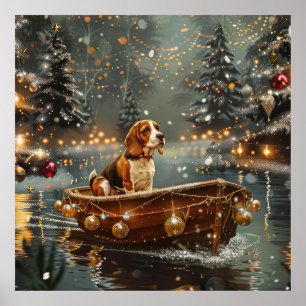 Beagle kerstvakantie poster