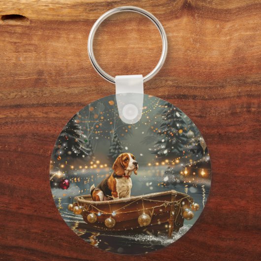 Beagle kerstvakantie sleutelhanger (Voorkant)