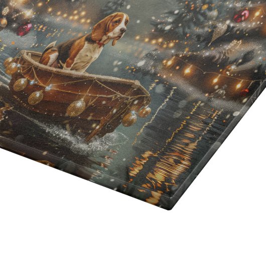 Beagle kerstvakantie snijplank (Hoek)