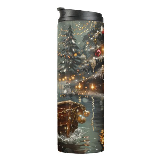 Beagle kerstvakantie thermosbeker (Geroteerd rechts)