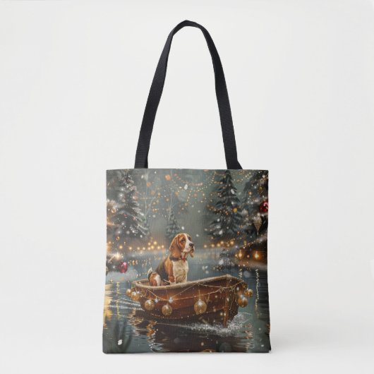 Beagle kerstvakantie tote bag (Voorkant)