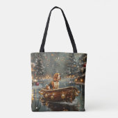 Beagle kerstvakantie tote bag (Achterkant)