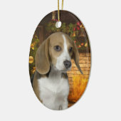 Beagle Kerstversiering Keramisch Ornament (Links)