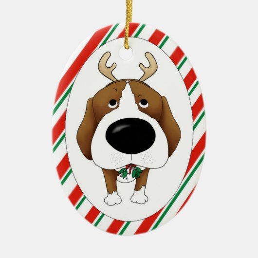 Beagle Kerstversiering Keramisch Ornament (Voorkant)