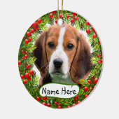 Beagle kerstversiering keramisch ornament (Links)