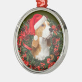 Beagle Kerstversiering Metalen Ornament (Links)