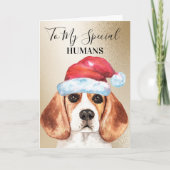 Beagle kerstwens voor mensen schattig kaart (Voorkant)