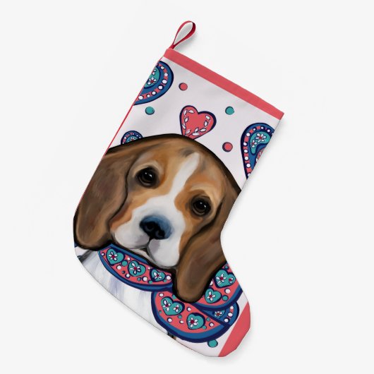 Beagle Kleine Kerstsok (Voorkant (Hangend))