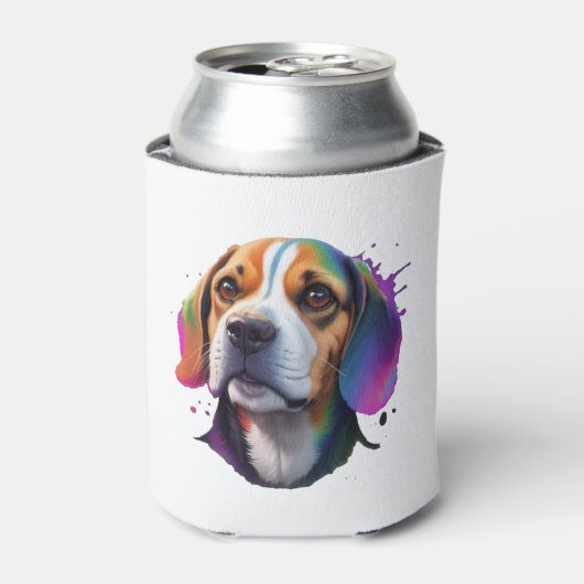 Beagle kleurrijk blikjeskoeler (Blikje Voorkant)