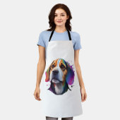 Beagle kleurrijk schort (Gedragen)