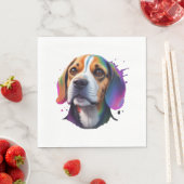 Beagle kleurrijk servet (Insitu)
