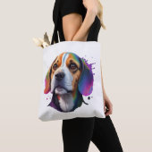 Beagle kleurrijk tote bag (Dichtbij)