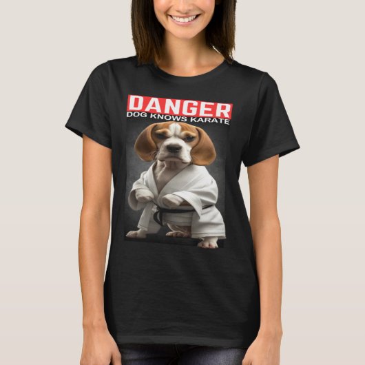 Beagle knows Karate T-shirt (Voorkant)