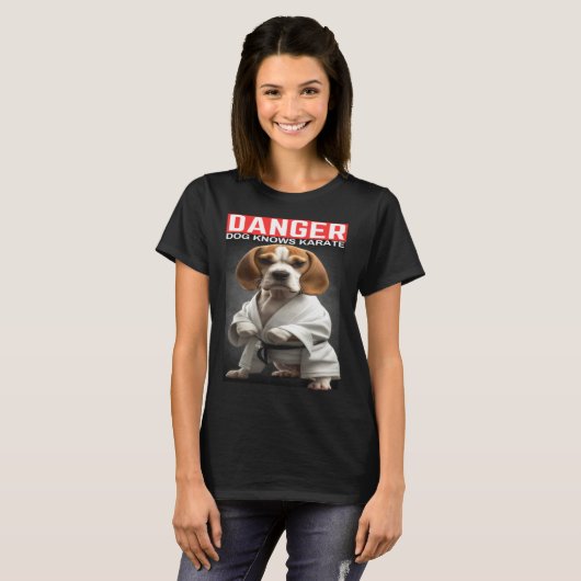 Beagle knows Karate T-shirt (Voorkant volledig)