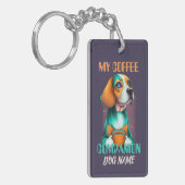 Beagle koffie metgezel grappige Beagle eigenaar Sleutelhanger (Voorkant Links)