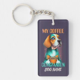 Beagle koffie metgezel grappige Beagle eigenaar Sleutelhanger