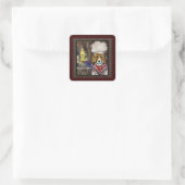 BEAGLE KOK VIERKANTE STICKER (Tas)