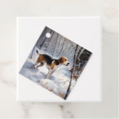 Beagle Laat het Sneeuwen Kerstmis Bedankjes Labels (In situ)