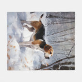 Beagle Laat het Sneeuwen Kerstmis Fleece Deken (Voorkant (Horizontaal))